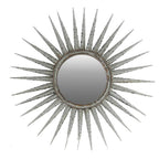 Silver Metal Sunburst Framed Accent Mirror - 30-inch