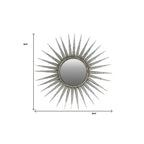 Silver Metal Sunburst Framed Accent Mirror - 30-inch