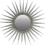 Silver Metal Sunburst Framed Accent Mirror - 30-inch