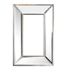 Silver Beveled Glass Framed Accent Mirror - 18-inch