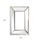 Silver Beveled Glass Framed Accent Mirror - 18-inch