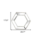 Silver Hexagon Glass Framed Accent Mirror - 18-inch