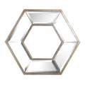 Silver Wood Hexagon Framed Accent Mirror - 12-inch