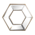 Silver Wood Hexagon Framed Accent Mirror - 12-inch