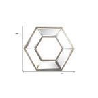Silver Wood Hexagon Framed Accent Mirror - 12-inch