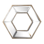 Silver Wood Hexagon Framed Accent Mirror - 12-inch