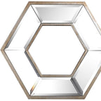 Silver Wood Hexagon Framed Accent Mirror - 12-inch