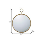 Gold Round Iron Framed Accent Mirror - 32-inch