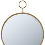 Gold Round Iron Framed Accent Mirror - 28-inch