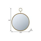 Gold Round Iron Framed Accent Mirror - 28-inch