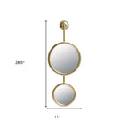 Gold Round Iron Framed Accent Mirror - 29-inch