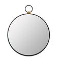 Black Round Metal Framed Accent Mirror - 23-inch