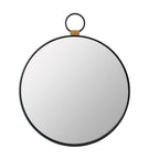 Black Round Metal Framed Accent Mirror - 23-inch