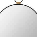 Black Round Metal Framed Accent Mirror - 23-inch