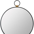 Black Round Metal Framed Accent Mirror - 23-inch