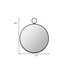 Black Round Metal Framed Accent Mirror - 23-inch