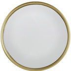 Gold Round Iron Textured Framed Accent Mirror - 15-inch