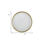 Gold Round Iron Textured Framed Accent Mirror - 10-inch