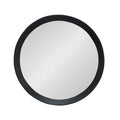 Black Round Wood Framed Accent Mirror - 20-inch