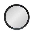 Black Round Wood Framed Accent Mirror - 20-inch