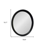 Black Round Wood Framed Accent Mirror - 20-inch