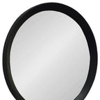 Black Round Wood Framed Accent Mirror - 20-inch