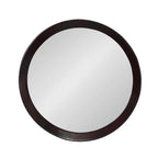 Dark Brown Round Wood Framed Accent Mirror - 20-inch