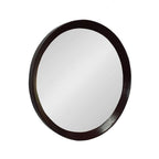 Dark Brown Round Wood Framed Accent Mirror - 20-inch
