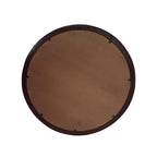 Dark Brown Round Wood Framed Accent Mirror - 20-inch