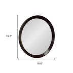 Dark Brown Round Wood Framed Accent Mirror - 20-inch