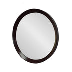 Dark Brown Round Wood Framed Accent Mirror - 20-inch