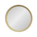 Cream Round Wood Framed Accent Mirror - 20-inch