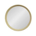 Cream Round Wood Framed Accent Mirror - 20-inch
