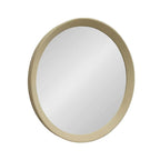 Cream Round Wood Framed Accent Mirror - 20-inch