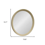 Cream Round Wood Framed Accent Mirror - 20-inch