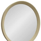 Cream Round Wood Framed Accent Mirror - 20-inch