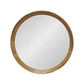 Natural Round Wood Framed Accent Mirror - 20-inch