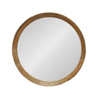 Natural Round Wood Framed Accent Mirror - 20-inch