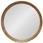 Natural Round Wood Framed Accent Mirror - 20-inch