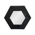 Black Hexagon Wood Framed Accent Mirror - 19-inch