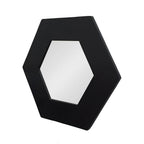Black Hexagon Wood Framed Accent Mirror - 19-inch
