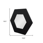 Black Hexagon Wood Framed Accent Mirror - 19-inch