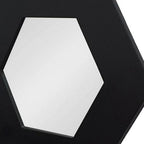 Black Hexagon Wood Framed Accent Mirror - 19-inch