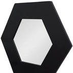 Black Hexagon Wood Framed Accent Mirror - 19-inch