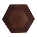 Dark Brown Hexagon Solid Wood Framed Accent Mirror - 19-inch