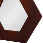 Dark Brown Hexagon Solid Wood Framed Accent Mirror - 19-inch