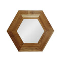 Natural Hexagon Solid Wood Framed Accent Mirror - 19-inch