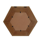 Natural Hexagon Solid Wood Framed Accent Mirror - 19-inch