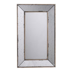 Silver Framed Antiqued Accent Mirror - 24-inch