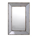 Silver Framed Antiqued Accent Mirror - 20-inch